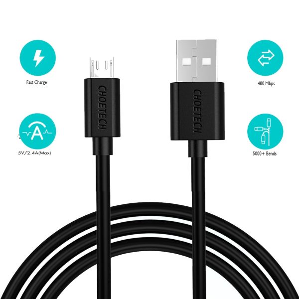 Cáp Micro Usb Ab003, Bộ Sạc Nhanh Nhanh Choetech Mã Ab003 Usb Sang Micro Usb 2.0 Dây Sạc Android Cho Galaxy S7 S6 Edge A10, J3 Prime, Redmi Note 5 Pro, Ps4, Bộ điều Khiển Xbox One 03