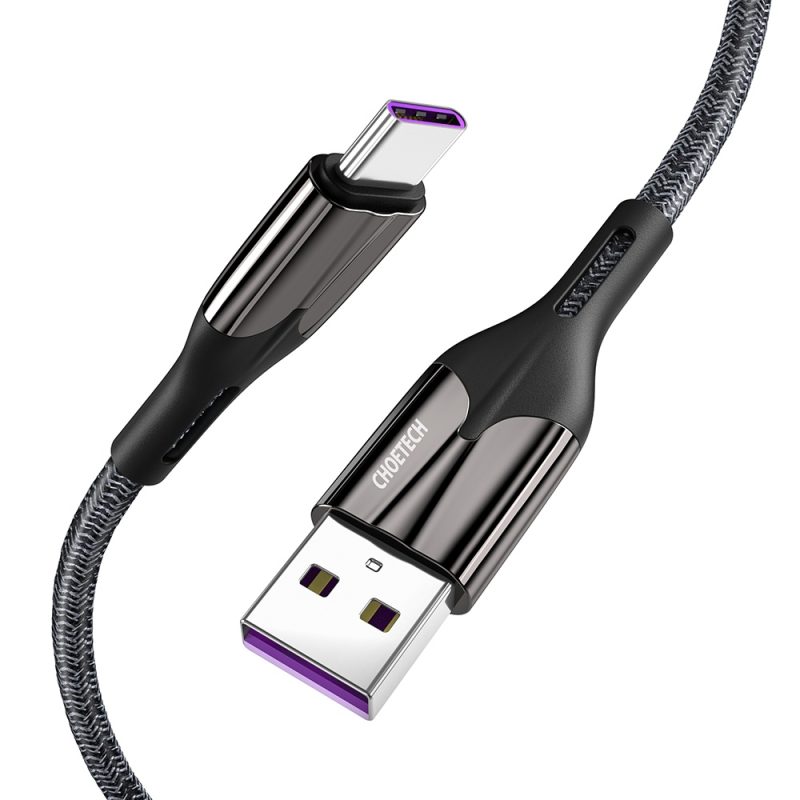 Cáp Usb A To Usb C 5a 1.2m, Màu đen Choetech Mã Ac0013 Bk (1)