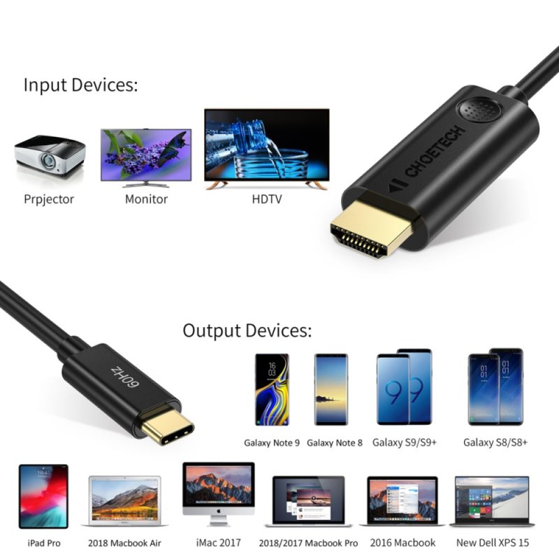 Choetech Usb C To Hdmi 1.8m Pvc Cable (3)