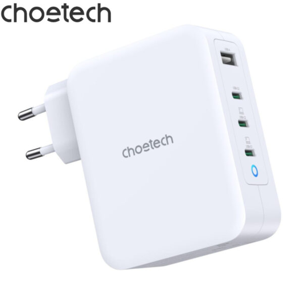 Củ sạc siêu nhanh 130w (3*USB C+ 1*USB A) Choetech PD6001- Hàng chính hãng