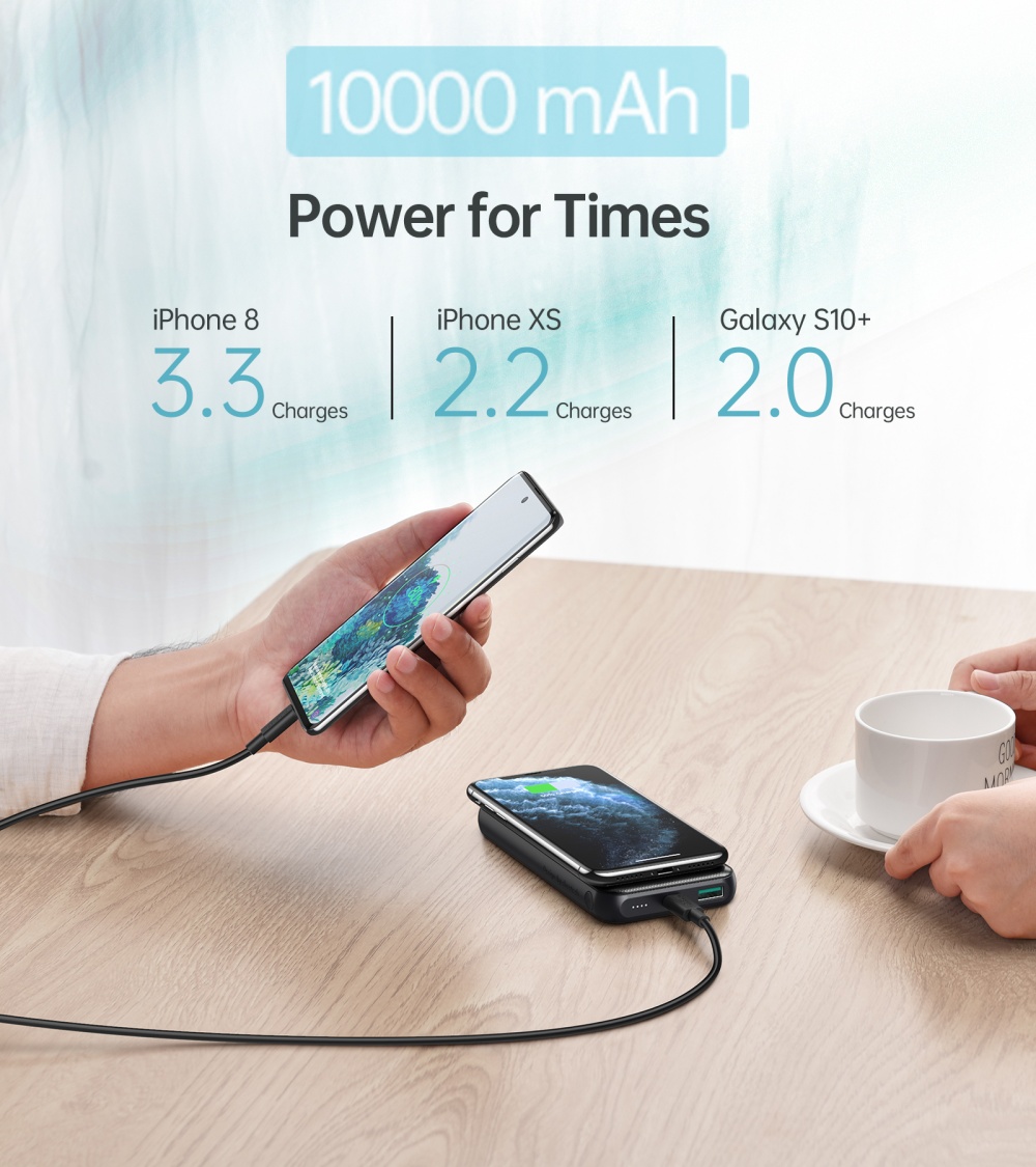 Pin Sạc điện Thoại Di động Nhanh Qi Wireless Power Bank 10000mah Usb C Choetech Mã B650 (7)