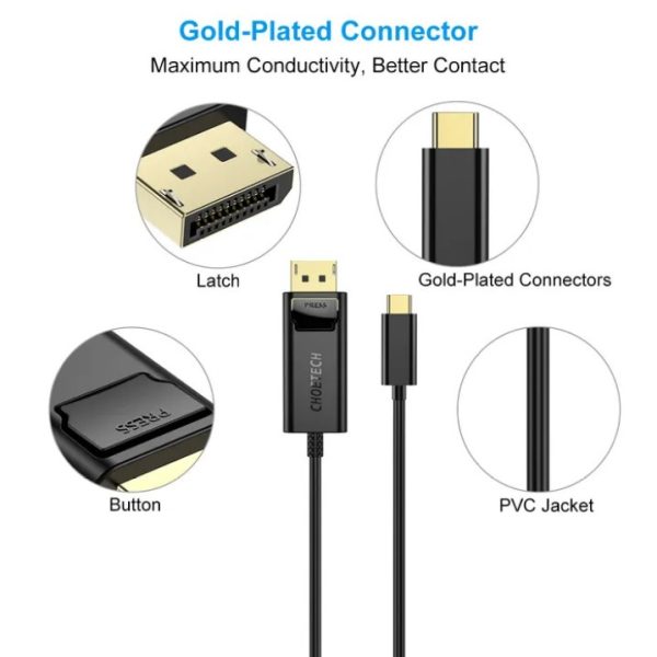 Usb C To Dp(displayport Adapter) Pvc 1.8m Cable 2