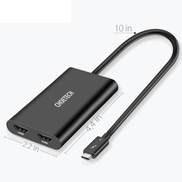 Bộ Chuyển đổi đầu Ra Thunderbolt 3 Sang Hdmi 2.0 Kép Choetech Hub H07 (3) 2