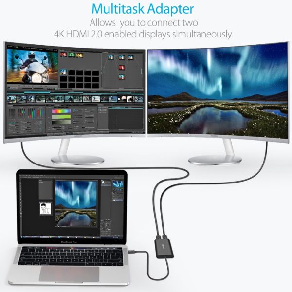 HUB Chuyển đổi Type C Sang 2 Cổng HDMI Choetech HUB-H07