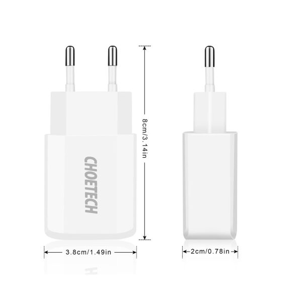 Cốc Sạc 2 Cổng Sạc Usb A 10w Choetech Mã C0030