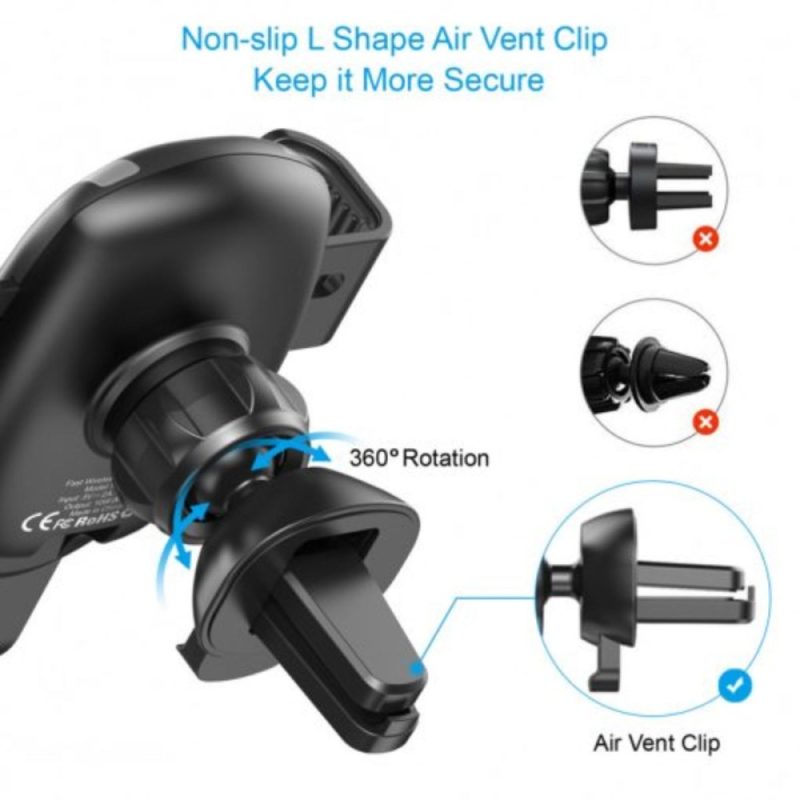 Bộ Giá đỡ điện Thoại Tích Hợp Sạc Không Dây Choetech T536 Dùng Kẹp Khe Gió Hoặc Dán Taplo Trên ô Tô (hàng Chính Hãng) (9)