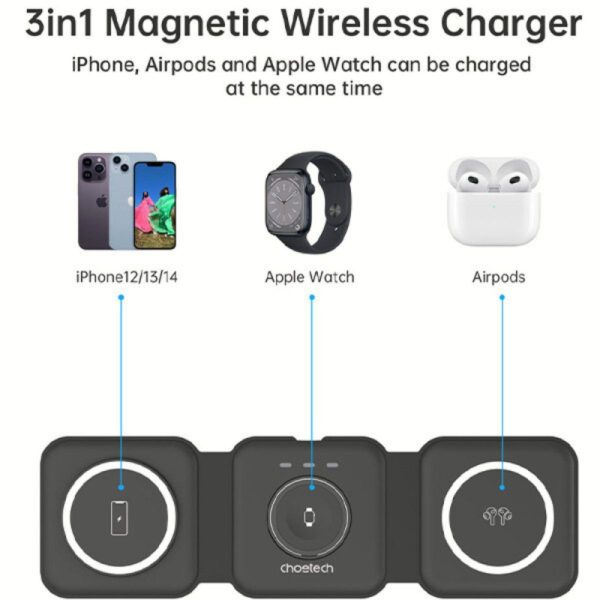 Đế Sạc Không Dây 3in1 Gấp Gọn Choetech T588 Công Suất 15w Dùng Cho Iphone, Tai Nghe Và Apple Watch (hàng Chính Hãng) (14)