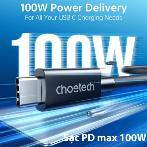 Cáp Sạc Nhanh 100w Choetech A3010 Type C To Type C Thunderbolt 4 (hàng Chính Hãng) (10)