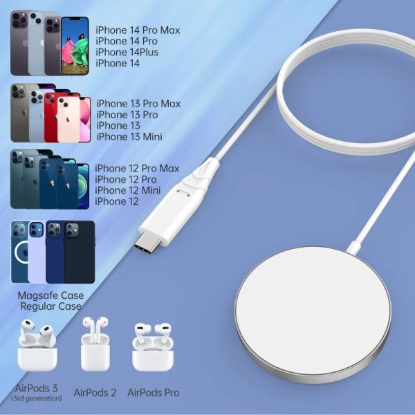 Sạc Không Dây Magsafe Choetech T518 Dùng Cho Iphone Và Tai Nghe Có Chuẩn Sạc Qi (hàng Chính Hãng) (7)