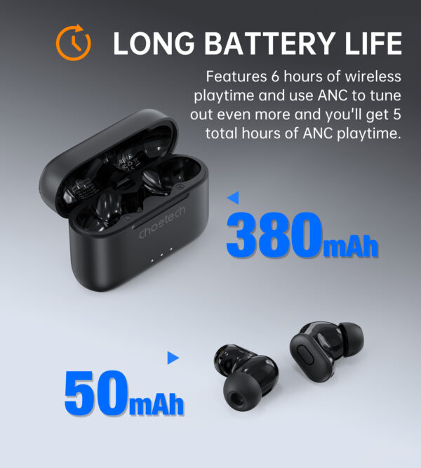 Tai Nghe Bluetooth Chống Ồn Chủ Động Choetech Bh T15 True Wireless (anc Tws, Bluetooth 5.2, No Delay & Hd Stereo Gaming Earbuds)