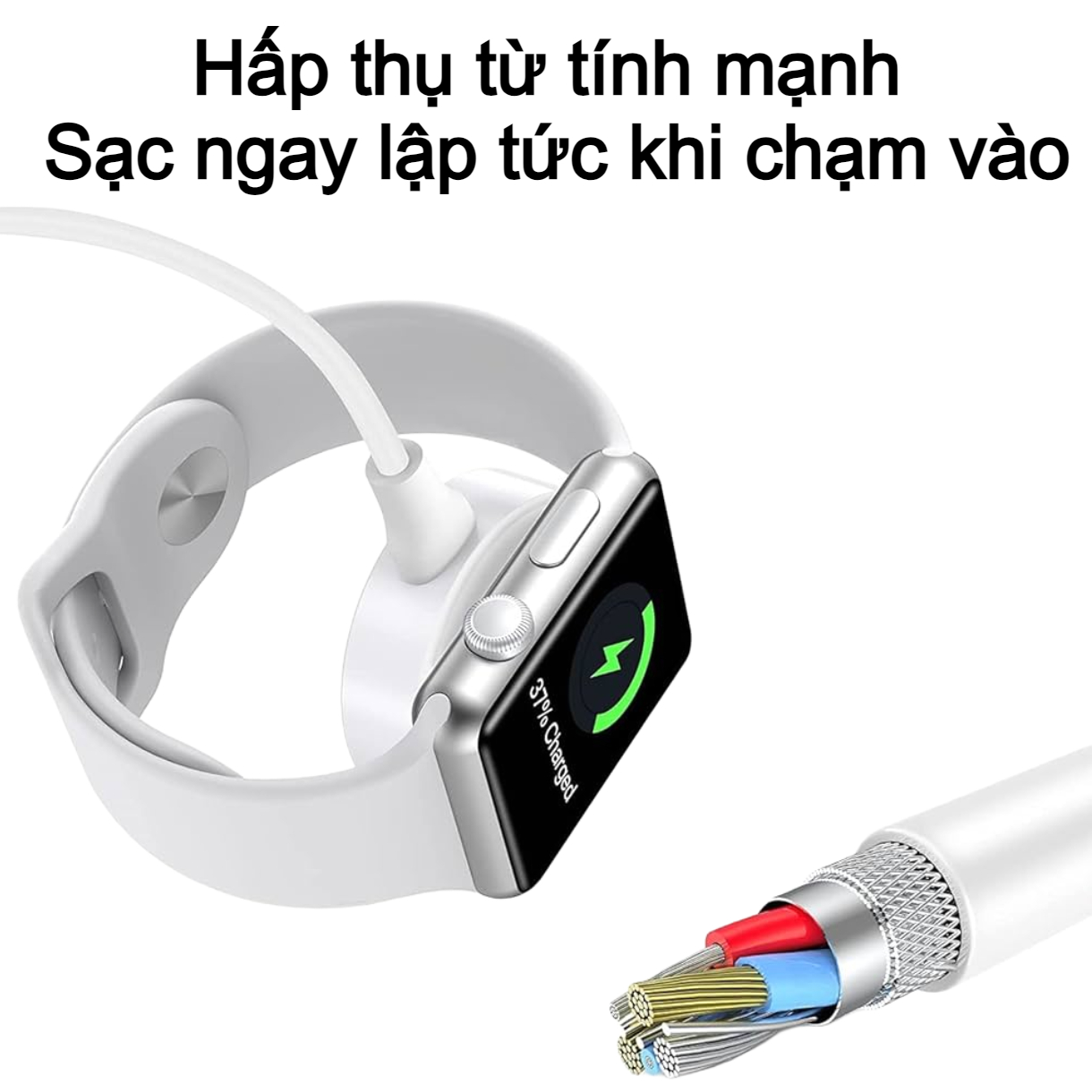 Dây sạc Apple Watch USB A Choetech T401 công suất 3W dài 1M (Hàng chính hãng)