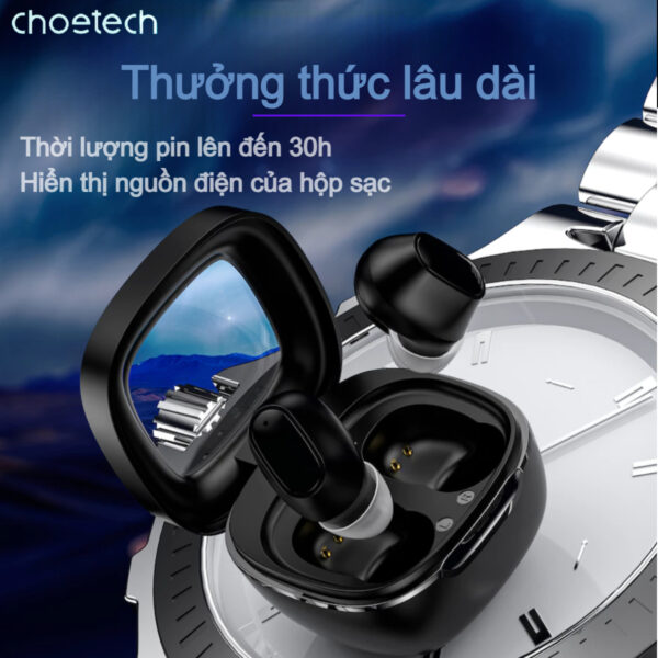 Tai Nghe Không Dây Choetech BH-T23 TWS True Wireless Earbuds (Bluetooth V5.3, thời gian chờ 30 giờ)- Hàng chính hãng