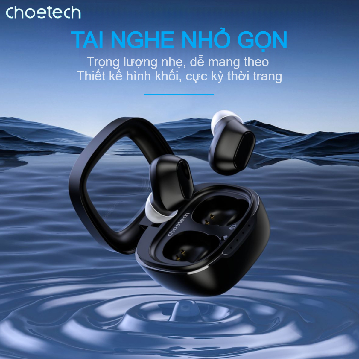 Tai Nghe Không Dây Choetech BH-T23 TWS True Wireless Earbuds (Bluetooth V5.3, thời gian chờ 30 giờ)- Hàng chính hãng