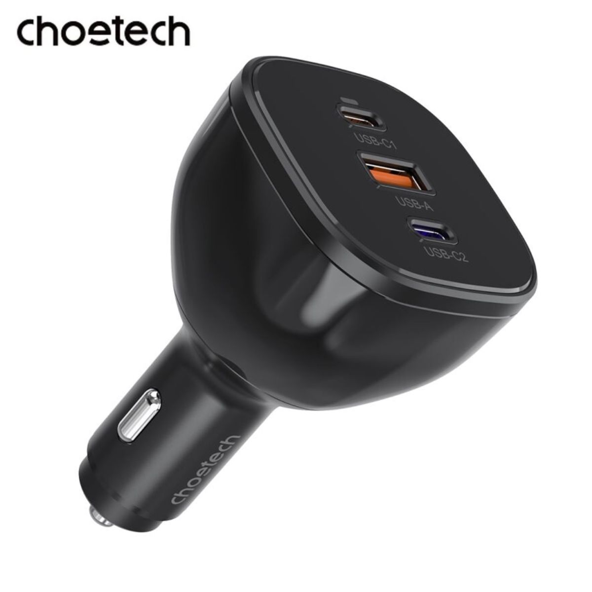 Tẩu sạc ô tô 165w siêu nhanh Choetech TC0024 (2 Type-C + 1 USB A)- Hàng chính hãng