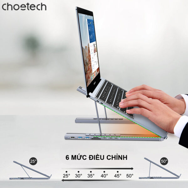 Giá đỡ tích hợp hub chuyển đổi 7 in 1 Choetech M48 đa năng (Hàng chính hãng)