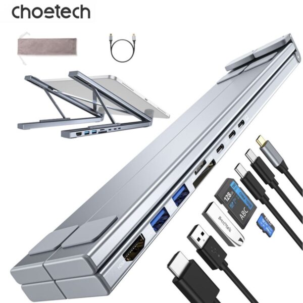 Giá đỡ tích hợp hub chuyển đổi 7 in 1 Choetech M48 đa năng (Hàng chính hãng)