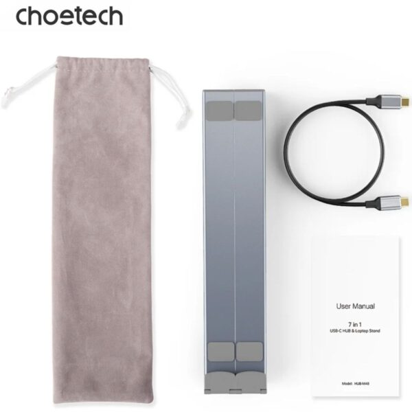 Giá đỡ tích hợp hub chuyển đổi 7 in 1 Choetech M48 đa năng (Hàng chính hãng)