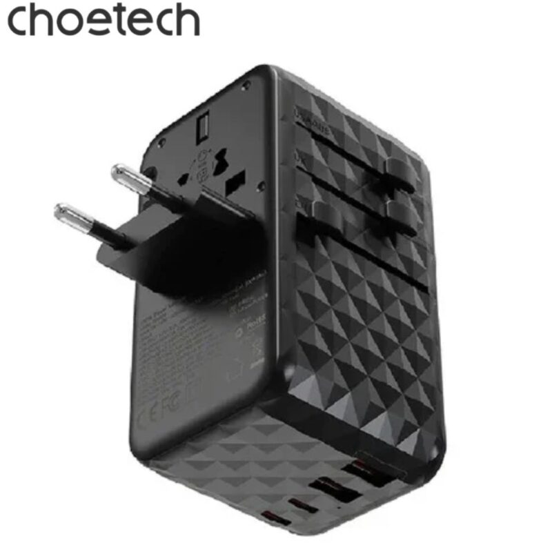 Củ sạc du lịch đa năng Gan 100W Choetech PD6028 (2 USB C+ 2 USB A)- Hàng chính hãng