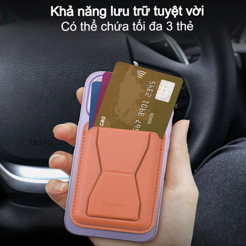 Case đựng thẻ kiêm giá đỡ từ tính Choetech PC0003 (Hàng chính hãng)