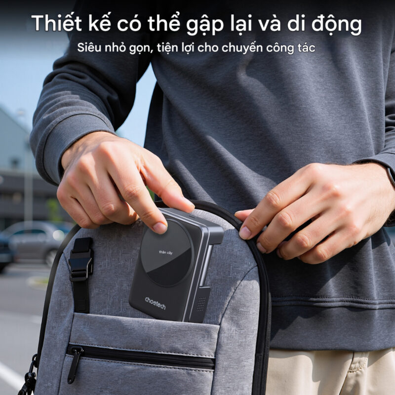 Đế sạc nhanh không dây 3 in 1 gấp gọn 15w Choetech T637 chuẩn Qi2 dùng cho iphone, airpods và apple watch (Hàng chính hãng)