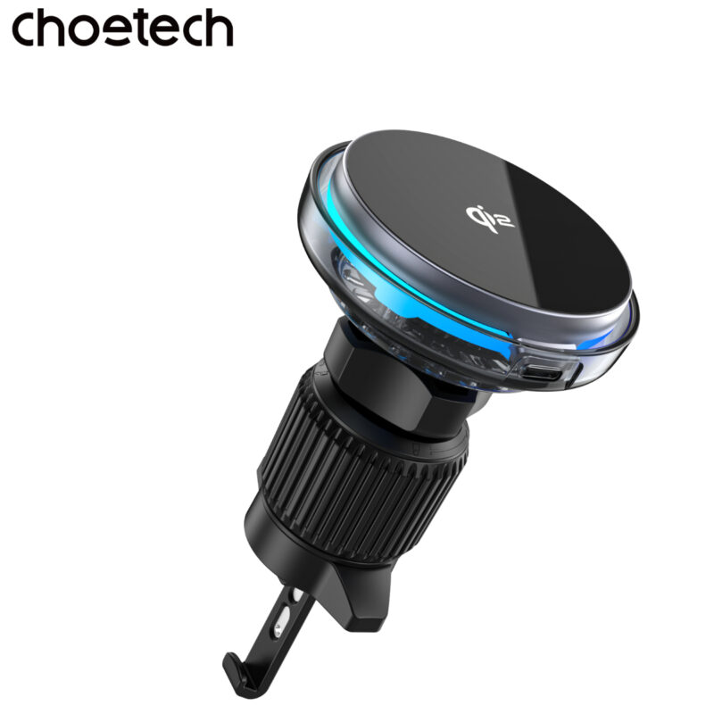 Giá đỡ điện thoại magsafe Choetech T233-F sạc nhanh 15w chuẩn Qi2 với đèn LED đổi màu đầy phong cách ( Hàng chính hãng)