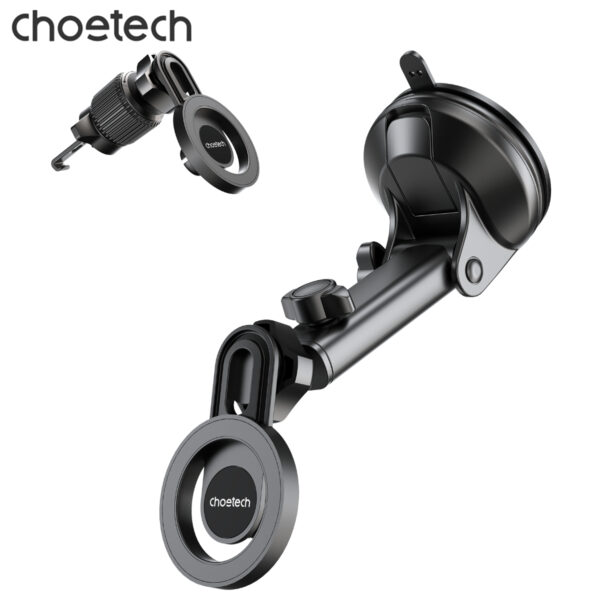 Bộ giá đỡ điện thoại hít nam cham 2in 1 Choetech H1005 dán taplo hoặc kẹp khe gió xoay 360 độ (Hàng chính hãng)