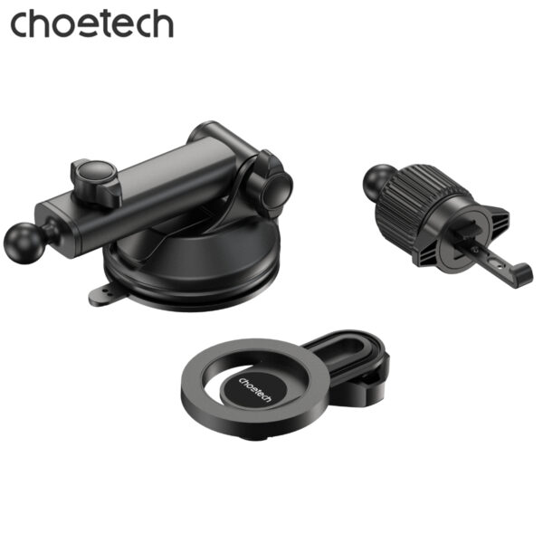 Bộ giá đỡ điện thoại hít nam cham 2in 1 Choetech H1005 dán taplo hoặc kẹp khe gió xoay 360 độ (Hàng chính hãng)