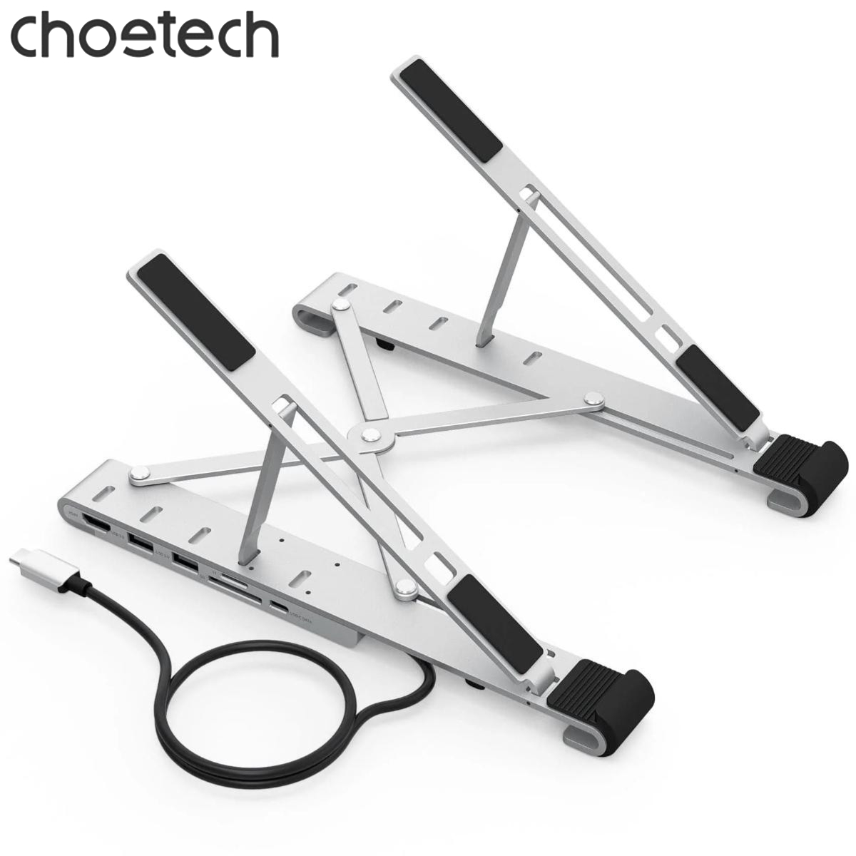 Giá đỡ tích hợp Hub chuyển đổi 7 in 1 Choetech M43 có thể gấp gọn đa năng (Hàng chính hãng)