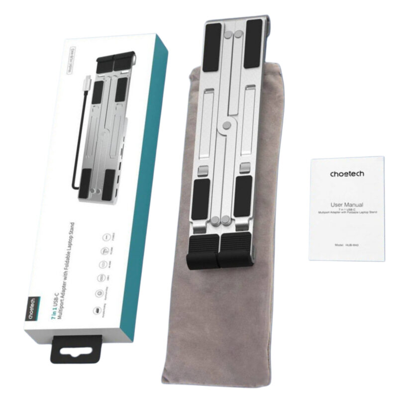 Giá đỡ tích hợp Hub chuyển đổi 7 in 1 Choetech M43 có thể gấp gọn đa năng (Hàng chính hãng)