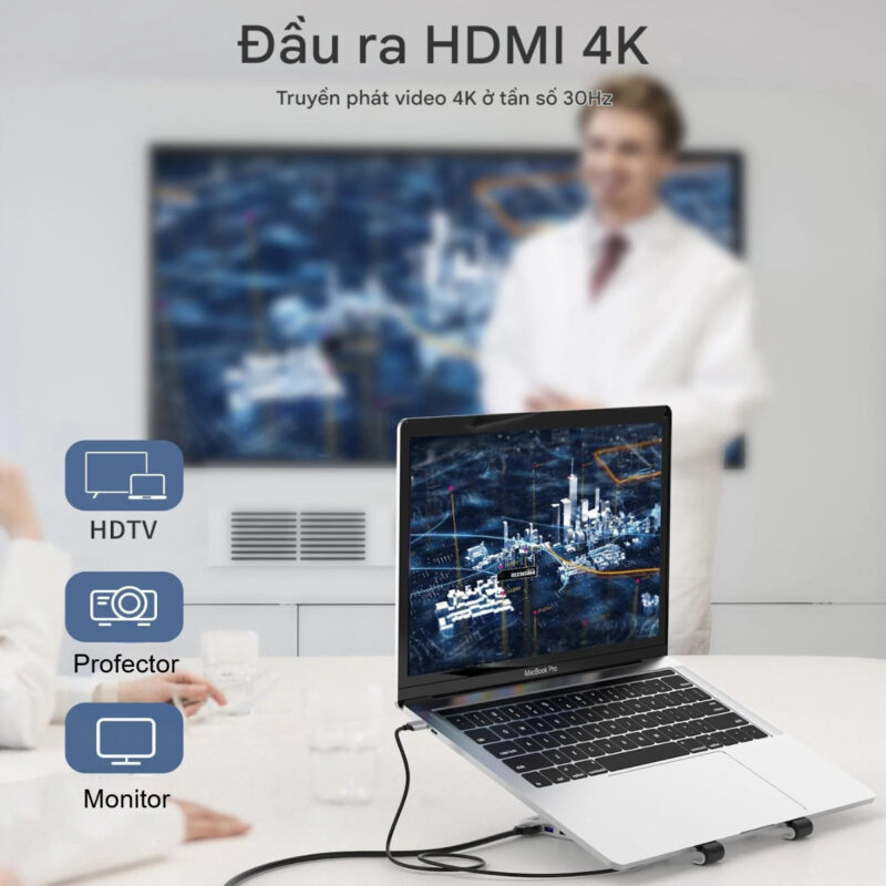 Giá đỡ tích hợp Hub chuyển đổi 7 in 1 Choetech M43 có thể gấp gọn đa năng (Hàng chính hãng)