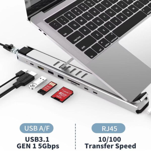 Giá đỡ tích hợp Hub chuyển đổi 7 in 1 Choetech M43 có thể gấp gọn đa năng (Hàng chính hãng)