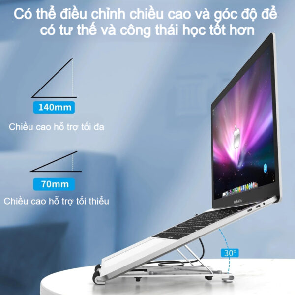Giá đỡ tích hợp Hub chuyển đổi 7 in 1 Choetech M43 có thể gấp gọn đa năng (Hàng chính hãng)
