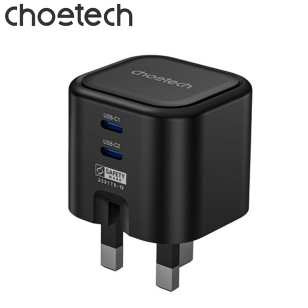 Củ sạc nhanh Gan 45w 2 cổng PD Choetech PD3066 chân cắm đa năng gấp gọn (Hàng chính hãng)