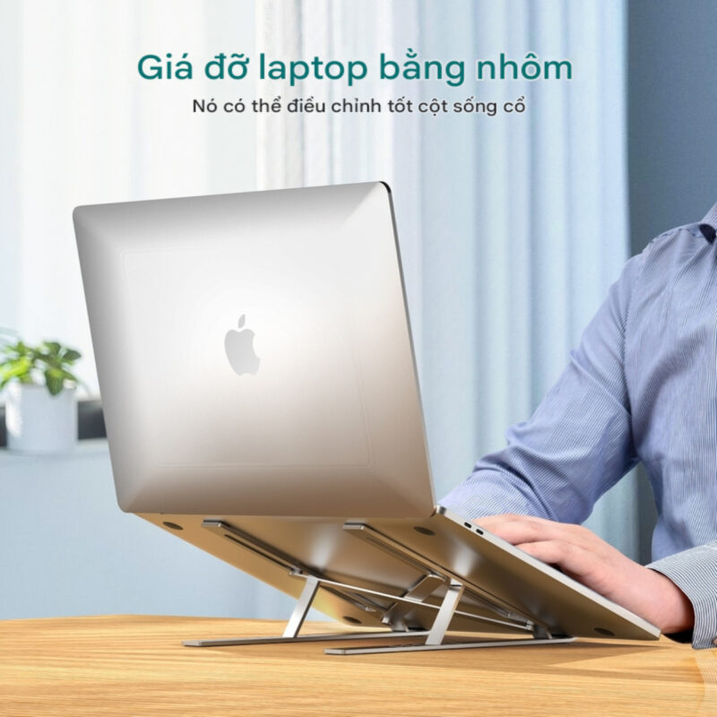Giá đỡ laptop tản nhiệt gấp gọn Choetech H045 cho máy từ 11 đến 15 inch (Hàng chính hãng)