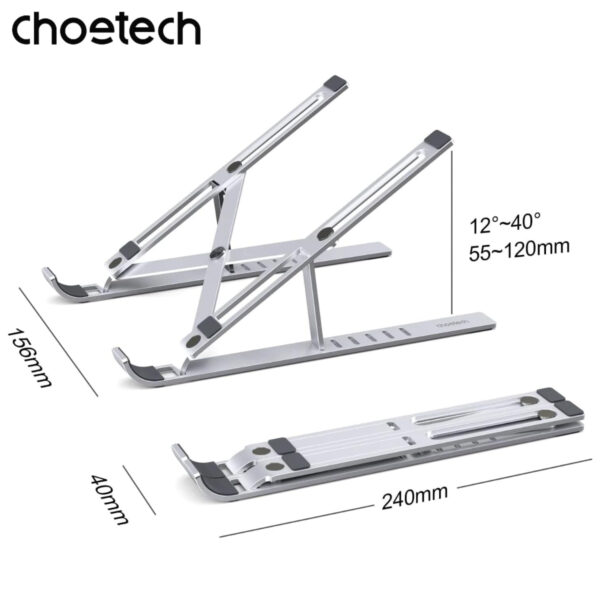 Giá đỡ laptop tản nhiệt gấp gọn Choetech H045 cho máy từ 11 đến 15 inch (Hàng chính hãng)