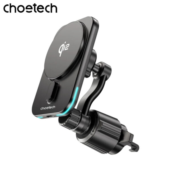 Giá đỡ sạc không dây trên ô tô Choetech T231 công suất 15w chuẩn Qi2 xoay 360 độ có tản nhiệt