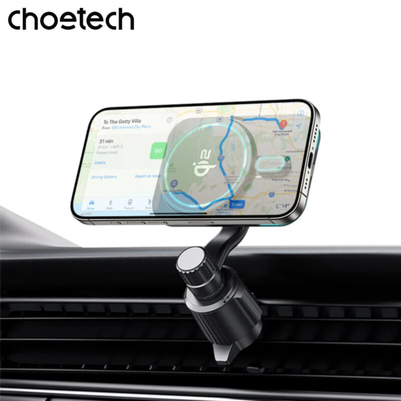 Giá đỡ sạc không dây trên ô tô Choetech T231 công suất 15w chuẩn Qi2 xoay 360 độ có tản nhiệt