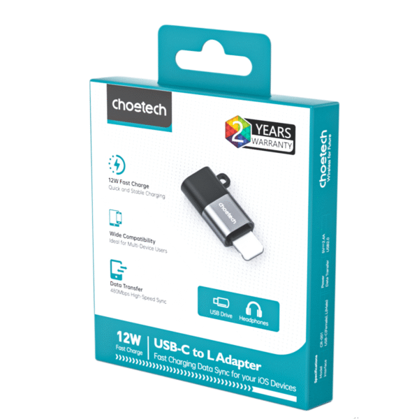 Đầu chuyển Lightning sang Type C Choetech CR-001 truyền dữ liệu và sạc nhanh ( Hàng chính hãng)