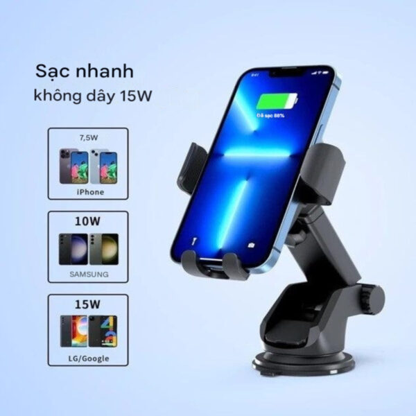 Giá đỡ điện thoại sạc không dây trên ô tô 15W Choetech T203-F (Hàng chính hãng)