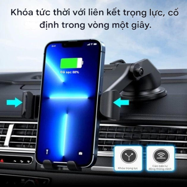 Giá đỡ điện thoại sạc không dây trên ô tô 15W Choetech T203-F (Hàng chính hãng)