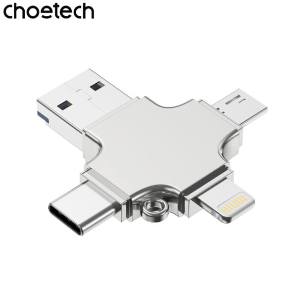 Đầu đọc thẻ nhớ 4 in 1 Choetech CR-002 tốc độ cao với nhiều cổng kết nối đa năng (Hàng chính hãng)