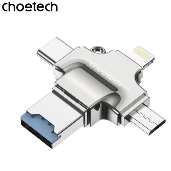 Đầu đọc thẻ nhớ 4 in 1 Choetech CR-002 tốc độ cao với nhiều cổng kết nối đa năng (Hàng chính hãng)