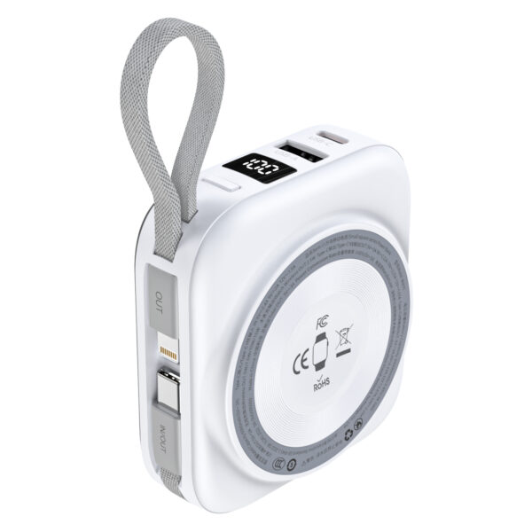 Pin dự phòng đa năng 2 in 1 Choetech B697 công suất 22.5W tích hợp cáp Type C và Lightning dùng sạc cho điện thoại và apple Watch (Hàng chính hãng)