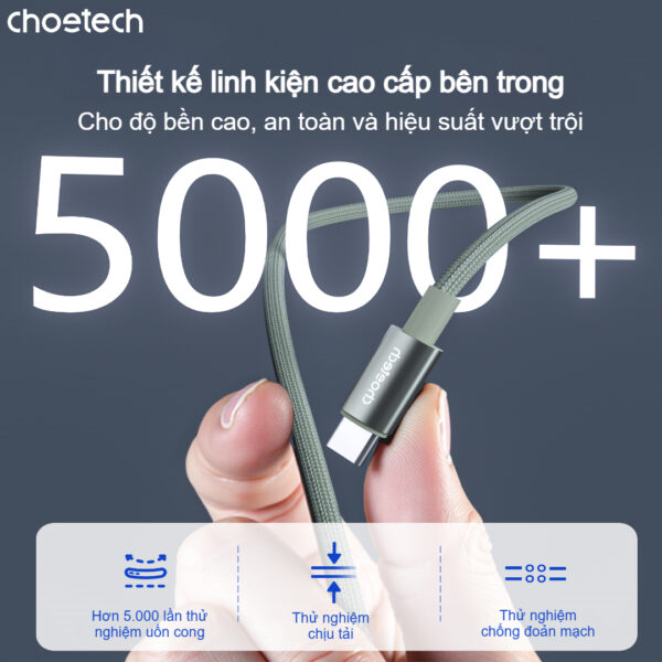 Cáp sạc nhanh và truyền dữ liệu Type C to Type C 60w Choetech XCC-1068 có màn hình hiển thị thông số (Hàng chính hãng) 12 Cáp sạc nhanh và truyền dữ liệu Type C to Type C 60w có màn hình hiển thị thông số (Hàng chính hãng)