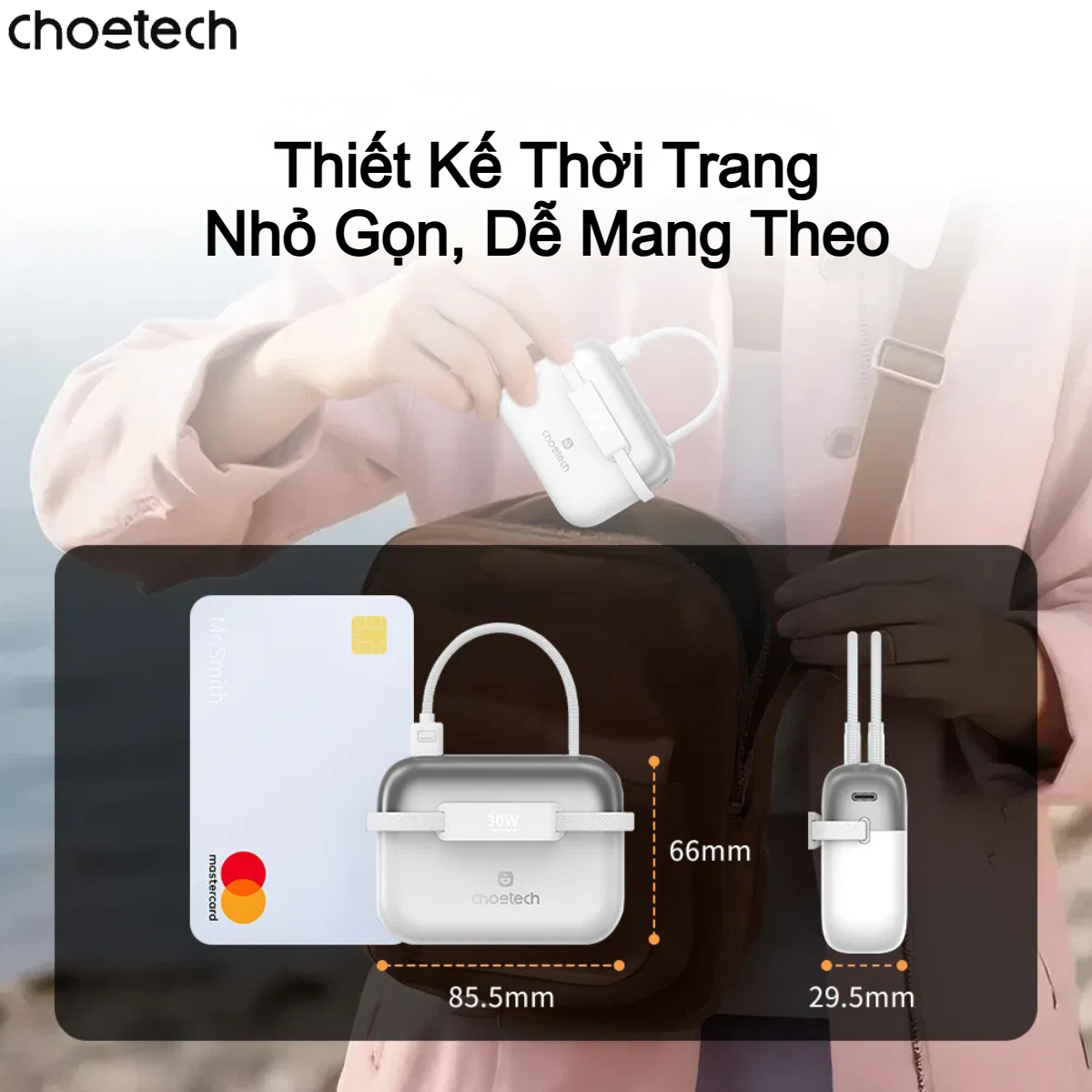 Pin Dự Phòng Mini 30W Choetech B812 Dung Lượng 10000mAh Tích Hợp Cáp Type C Và Lightning Dùng Cho Tất Cả Dòng Điện Thoại (Hàng chính hãng) 8 Pin Dự Phòng Mini 30W Dung Lượng 10000mAh Tích Hợp Cáp Type C Và Lightning Dùng Cho Tất Cả Dòng Điện Thoại (Hàng chính hãng)