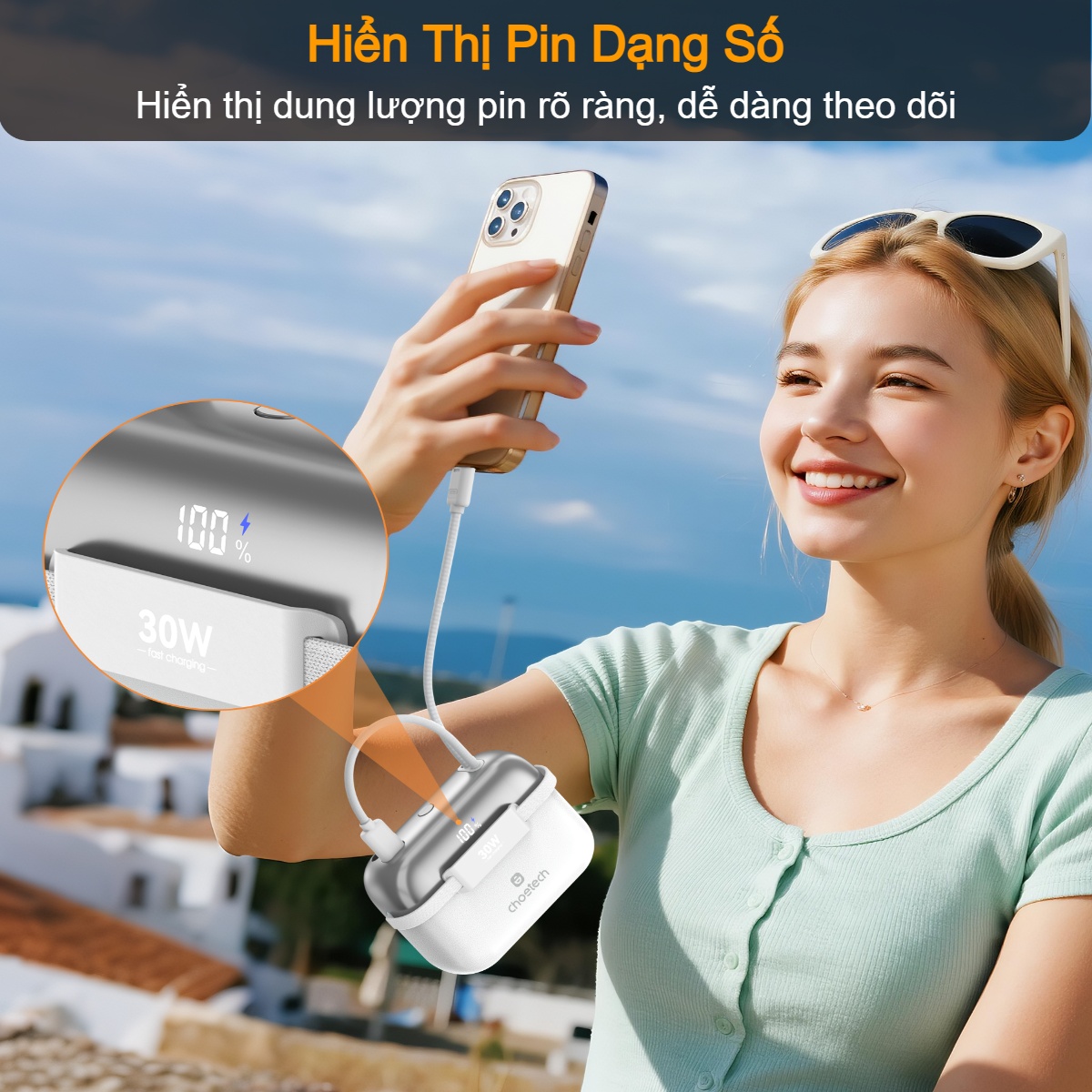 Pin Dự Phòng Mini 30W Choetech B812 Dung Lượng 10000mAh Tích Hợp Cáp Type C Và Lightning Dùng Cho Tất Cả Dòng Điện Thoại (Hàng chính hãng) 10 Pin Dự Phòng Mini 30W Dung Lượng 10000mAh Tích Hợp Cáp Type C Và Lightning Dùng Cho Tất Cả Dòng Điện Thoại (Hàng chính hãng)