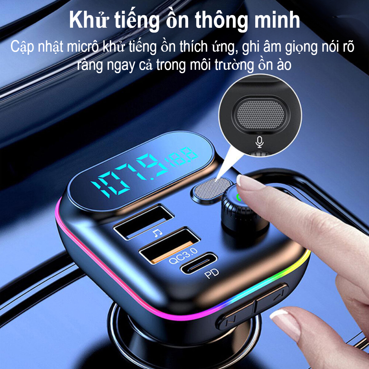 Tẩu sạc ô tô Choetech TC0050 tích hợp Bluetooth phát FM sạc nhanh 36W (Hàng chính hãng) 2 Tẩu sạc ô tô Choetech TC0050 tích hợp Bluetooth phát FM sạc nhanh 36W (Hàng chính hãng)