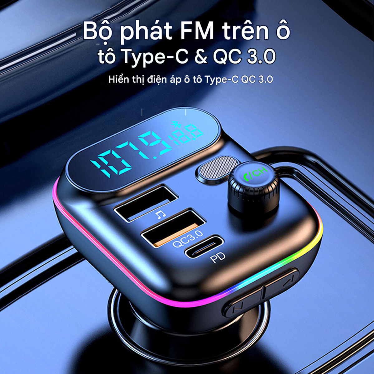 Tẩu sạc ô tô Choetech TC0050 tích hợp Bluetooth phát FM sạc nhanh 36W (Hàng chính hãng) 7 Tẩu sạc ô tô Choetech TC0050 tích hợp Bluetooth phát FM sạc nhanh 36W (Hàng chính hãng)