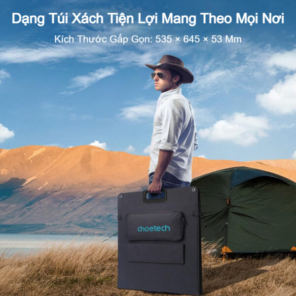 Bộ Sạc Năng Lượng Mặt Trời Di động Choetech SC011 Công Suất 200w Có Thể Gấp Gọn (Hàng chính hãng)
