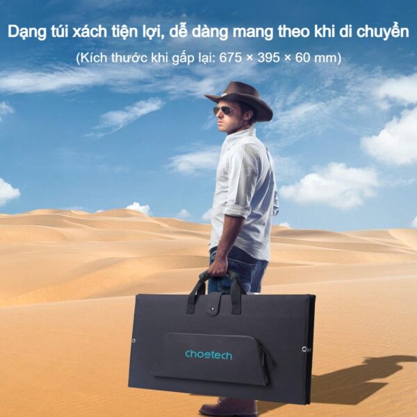 Bộ sạc năng lượng mặt trời di động Choetech SC010 công suất 160w có thể gấp gọn (Hàng chính hãng)